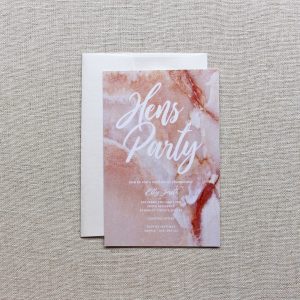 PINK MARBLE HENS PARTY INVITATION