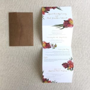 Australian Wildflowers Trifold Wedding Invitation