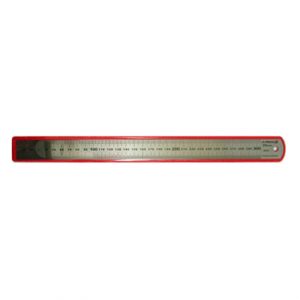 metal ruler 300mm red pack