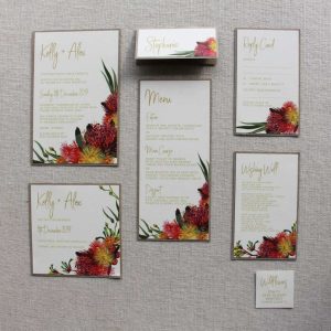 Australian Wildflowers Wedding Invitation Suite