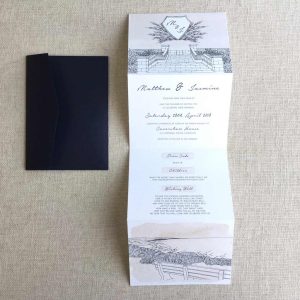 Caversham House Illustration Wedding Invitation