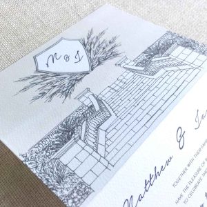 Caversham House Illustration Wedding Invitation