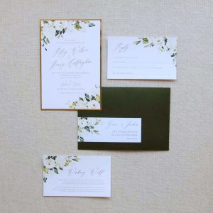 Ivory Hydrangea Wedding Invitation Suite