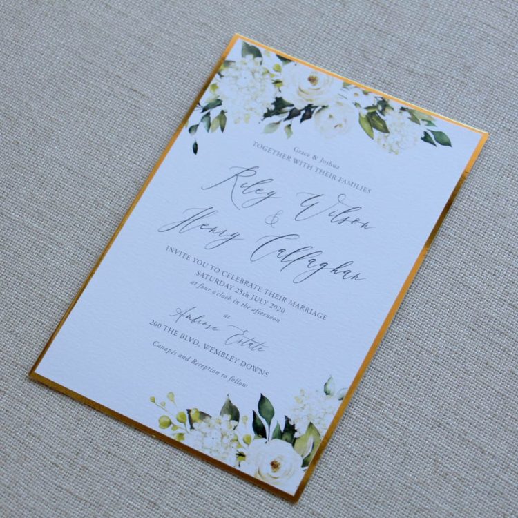 Ivory Hydrangea Wedding Invitation