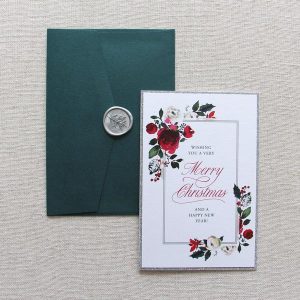 handmade glitter christmas card with wax seal