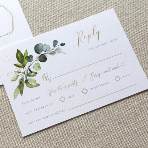 Geometric Foliage Wedding Invitation | Premier Invitation & Paper ...