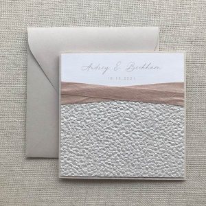 Pebble and Rose Wedding Invitation