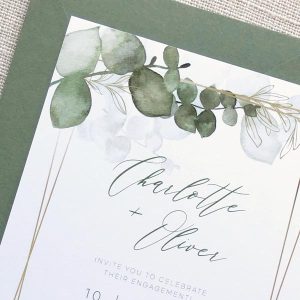 Sage Foliage Engagement Invitation