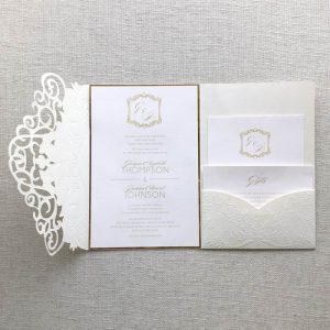 Golden Monogram Wedding Invitation