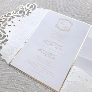 Golden Monogram Wedding Invitation