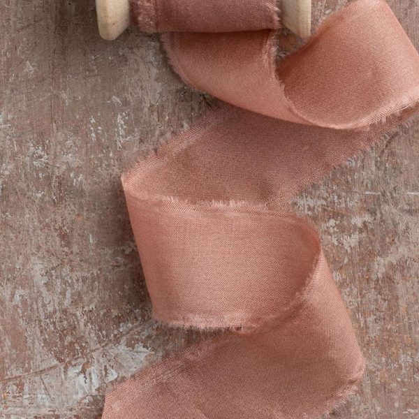 Hand dyed Silk ribbon - Powder