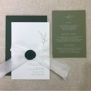 Wild Willow wedding invitation