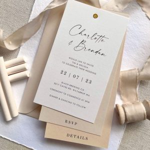 Layered Vanilla Wedding Invitation Suite