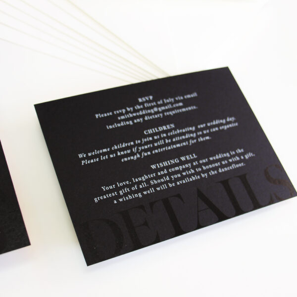 Sleek Black Monogram Wedding Invitation