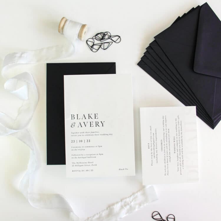 Sleek Monogram Wedding Invitation