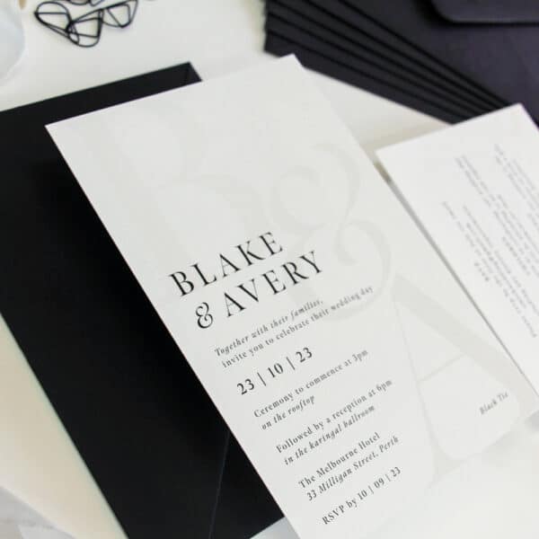 Sleek Monogram Wedding Invitation