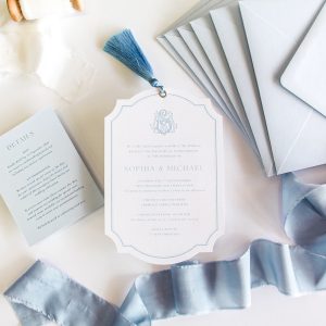 Graceful Monogram Traditional Wedding Invitation