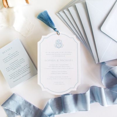 Graceful Monogram Wedding Invitation