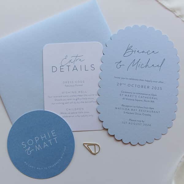 Scalloped Sky Wedding Invitation - Image 3