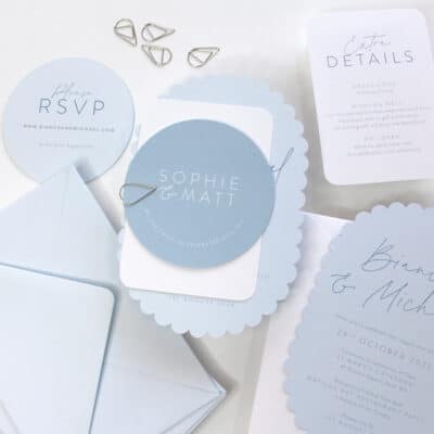 Scalloped Sky Wedding Invitation