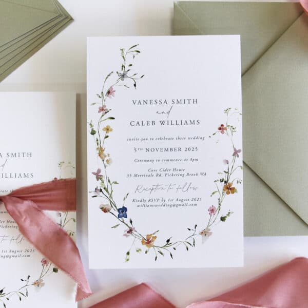 Dainty Blossoms Wedding Invitation