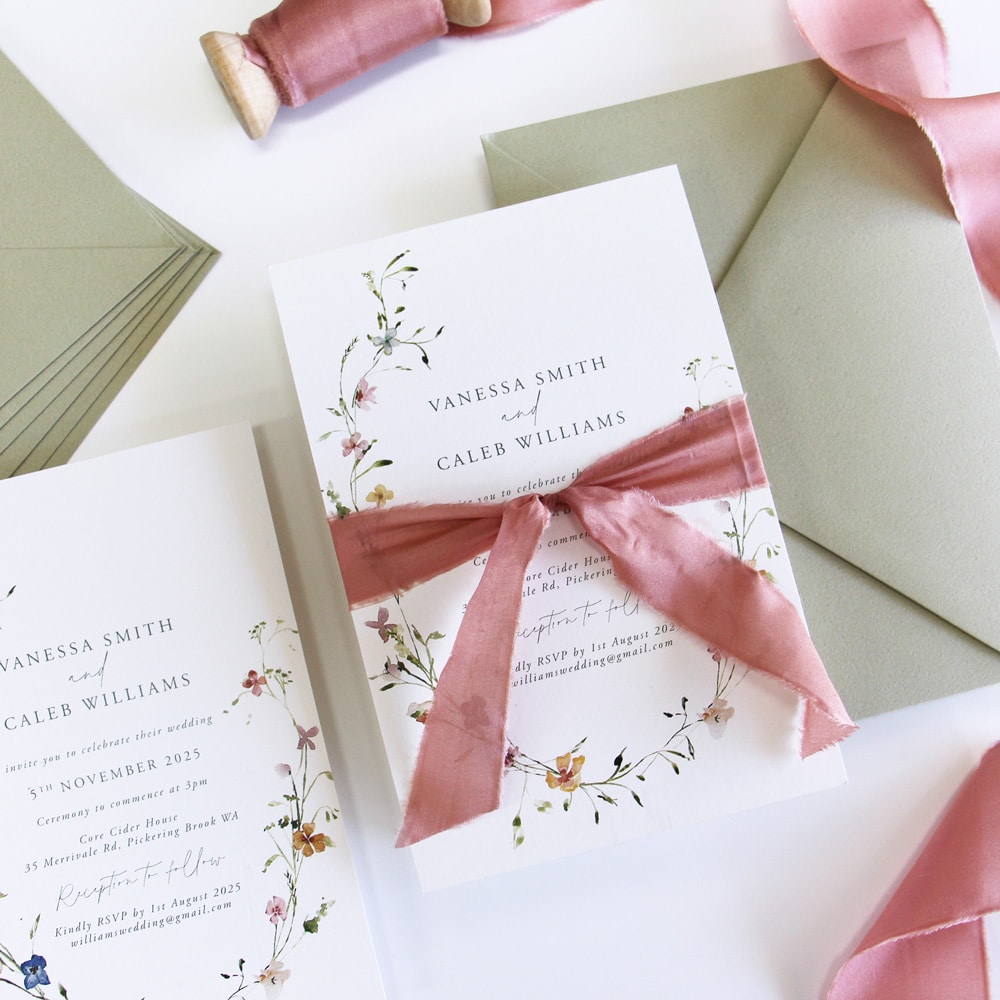 Dainty Blossoms Wedding Invitation