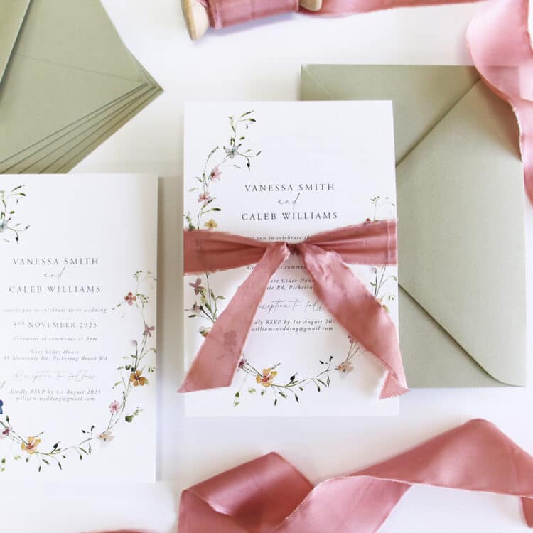 Dainty Blossoms Wedding Invitation