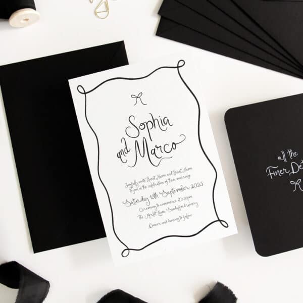 Organic Ink Wedding Invitation Suite