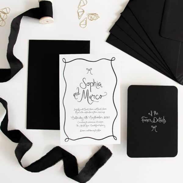 Organic Ink Wedding Invitation Suite