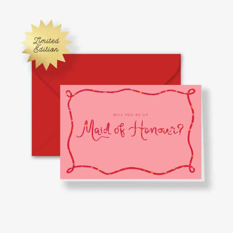 Holographic Maid Of Honour Proposal Card