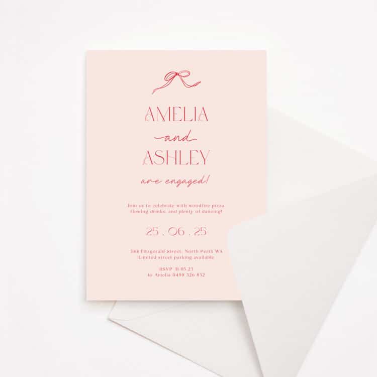 Sweet Bows Engagement Invitations