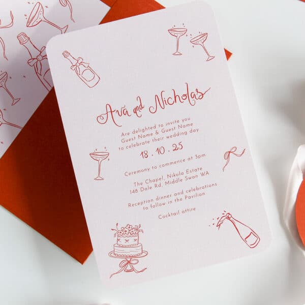 Ava Illustrations Wedding Invitation