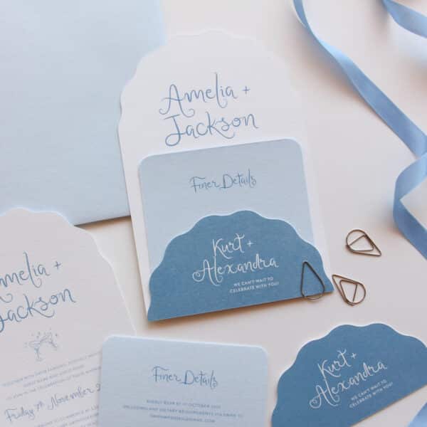 Blue Bubbly Bliss Wedding Invitation