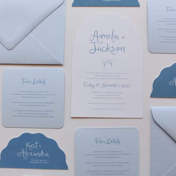 Blue Bubbly Bliss Wedding Invitation - Image 5