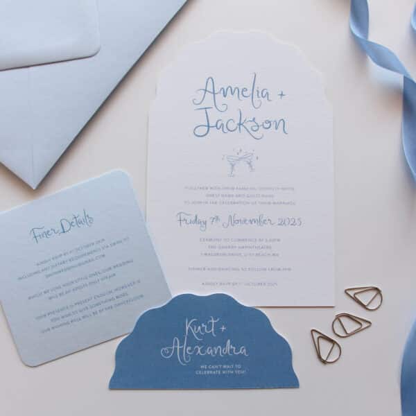 Blue Bubbly Bliss Wedding Invitation - Image 6