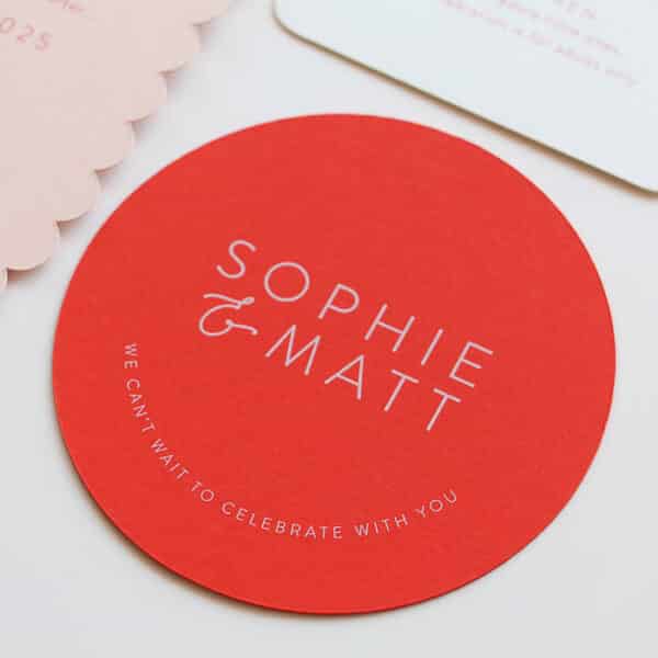 Scalloped Scarlet Wedding Invitation - Image 5